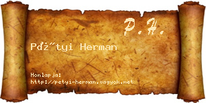 Pétyi Herman névjegykártya